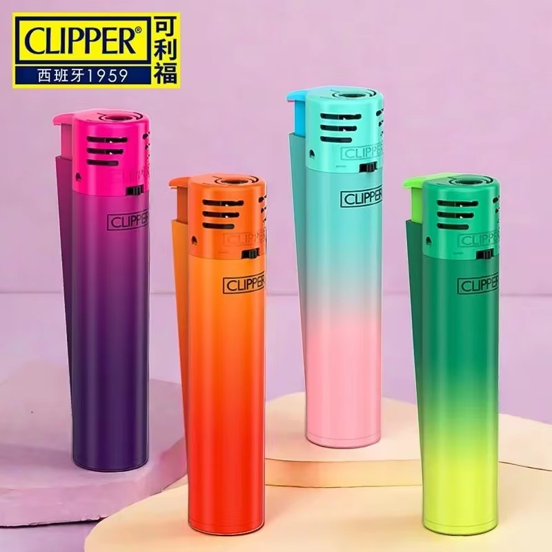 CLIPPER Macaron Color Windproof Jet Flame Refillable Butane Gas Lighter (4-Pack)