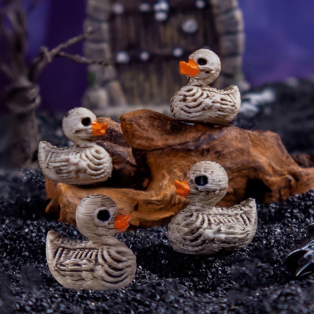 50Pcs Mini Ducks Skeleton Duck Figurines Tiny Ducks to Hide for Halloween Decora