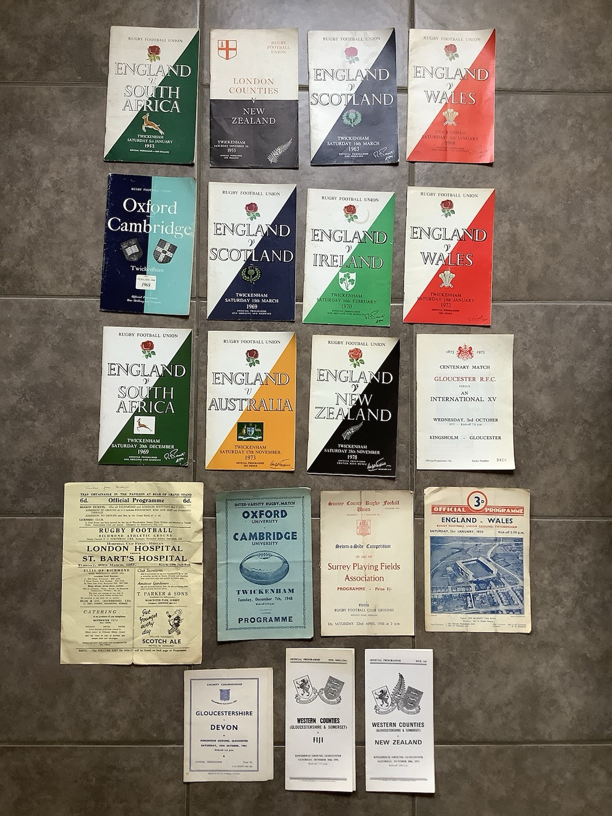 VINTAGE RUGBY EPHEMERA OFFICIAL PROGRAMMES BUNDLE JOB LOT