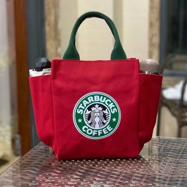 Starbucks Canvas with Side Pockets Multi Purpose Handbag Reusable Daily Bag