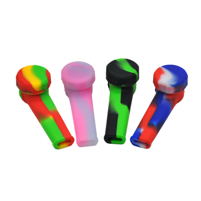 Silicone Rubber Tobacco Pipe with Screen and Lid Portable Cheap NEW (Random)