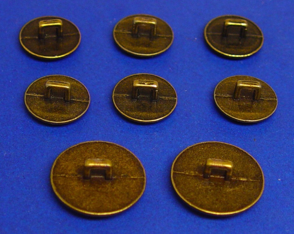 JOSEPH & FEISS replacement buttons 8 dark bronze metal buttons, GOOD USED COND.
