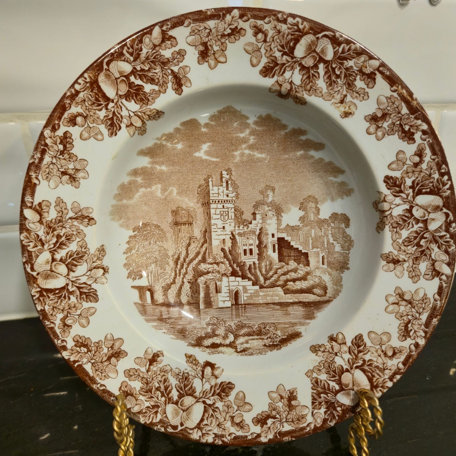 Antique Transferware Copeland & sons bowl set 1880s Castle Acora Stoke On Trent