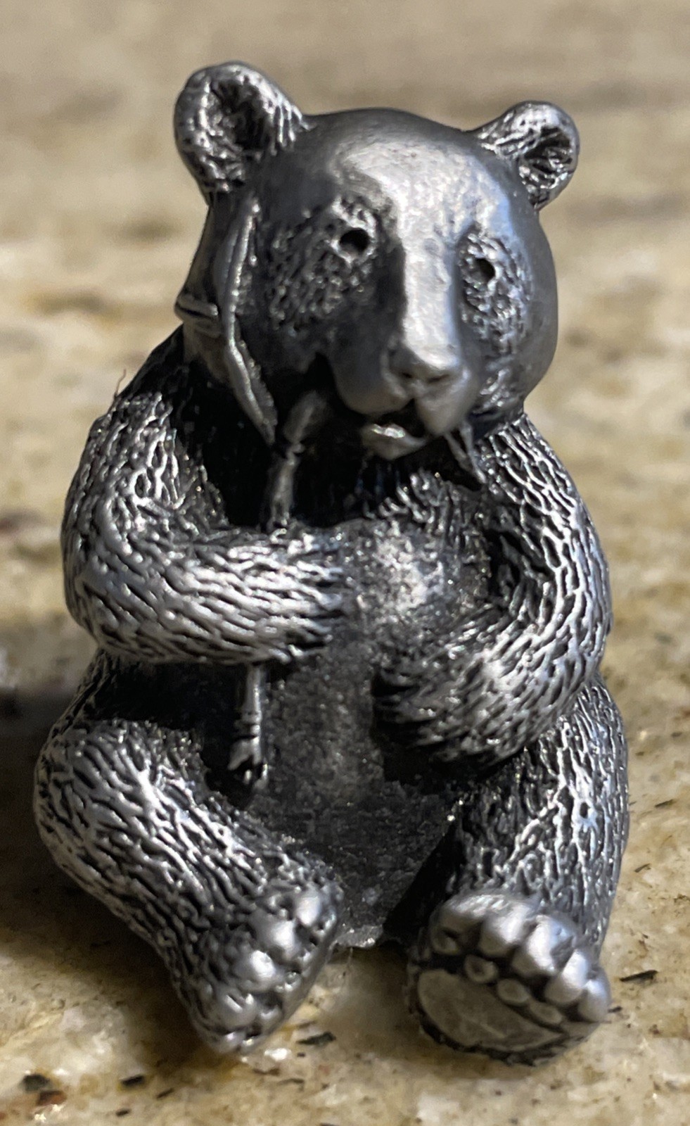1994 Hudson Pewter Noah’s Ark (Male) Panda Bear Figurine #7479 USA NEW NOS 1.25”
