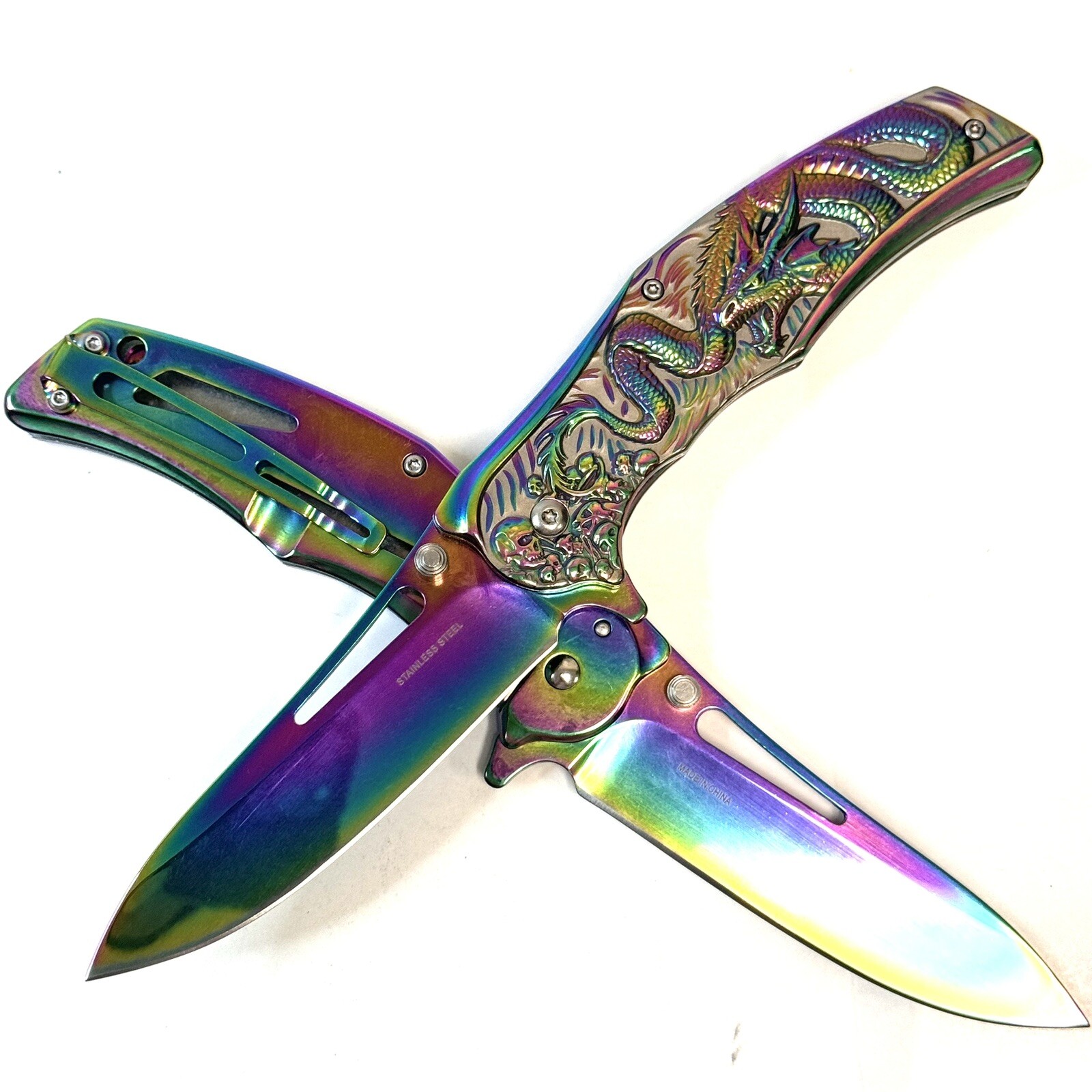 Dragon Knife 8.99” quick open EDC Heavy-Duty hunting gift Hunting