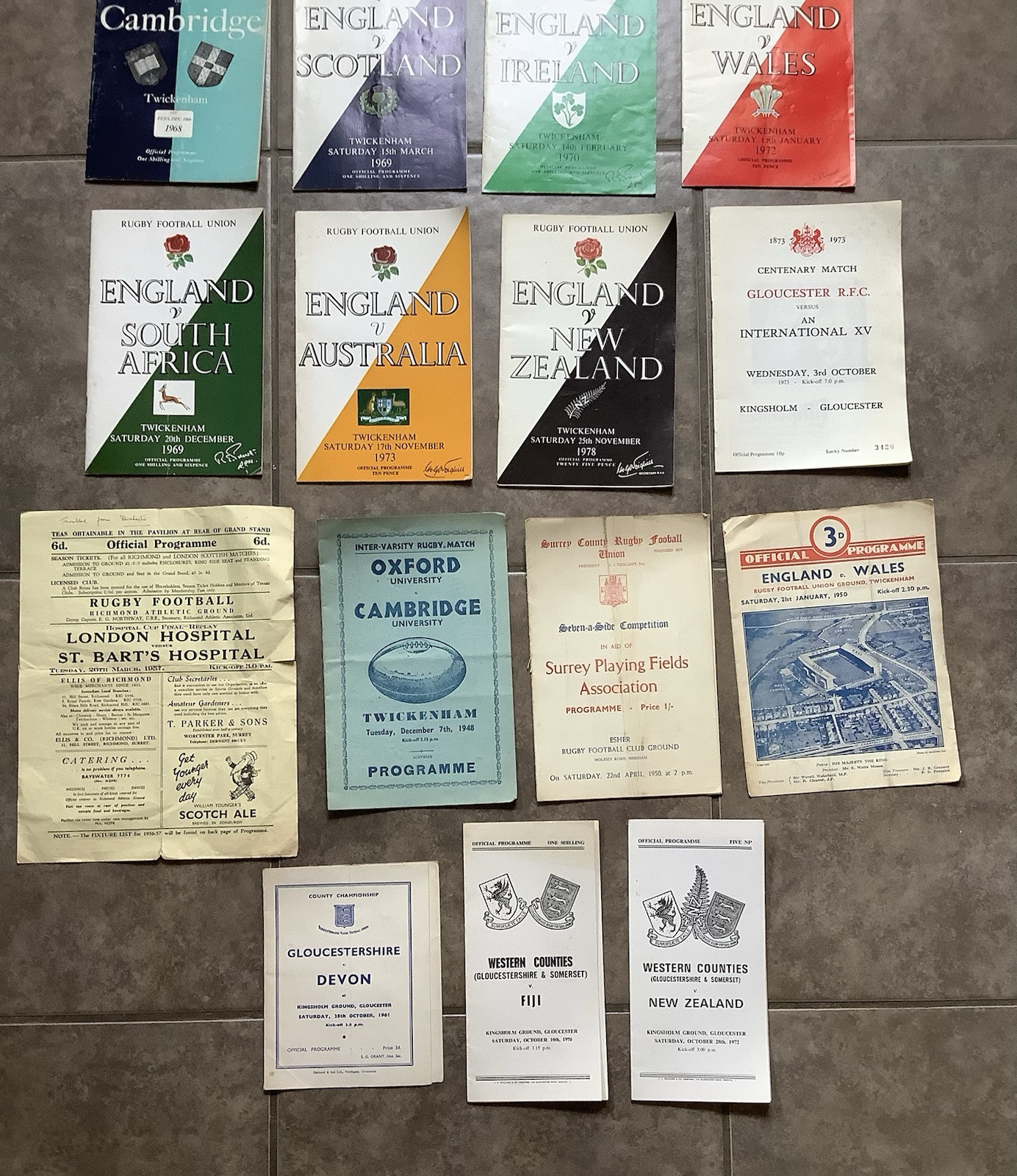 VINTAGE RUGBY EPHEMERA OFFICIAL PROGRAMMES BUNDLE JOB LOT