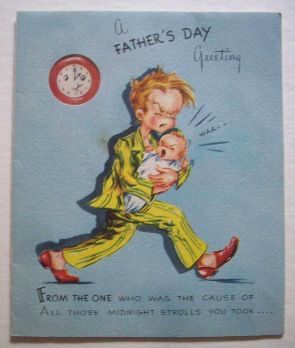 Dad taking care of son through years vintage Father’s Day greeting card *LL12