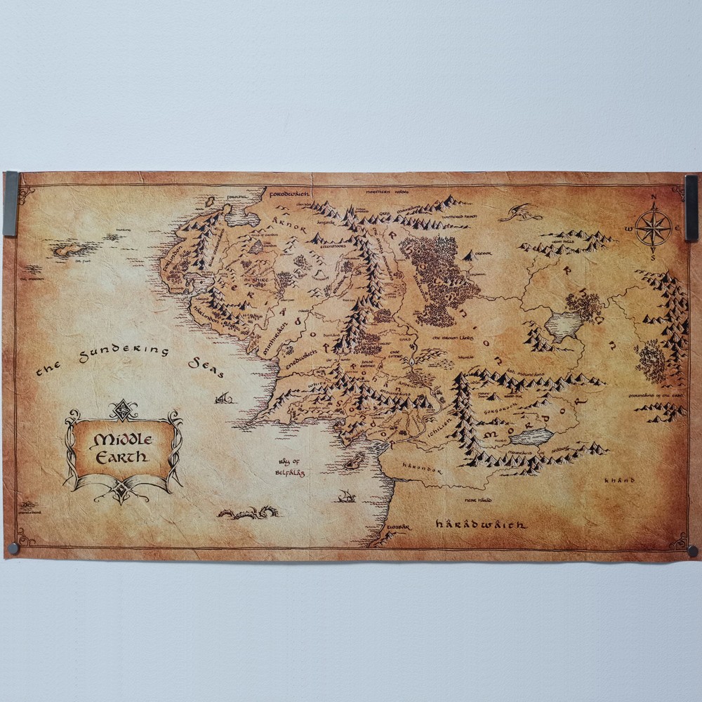 The Lord of The Rings The Hobbit MAP OF MIDDLE-EARTH PROP Model Chinese Ver.