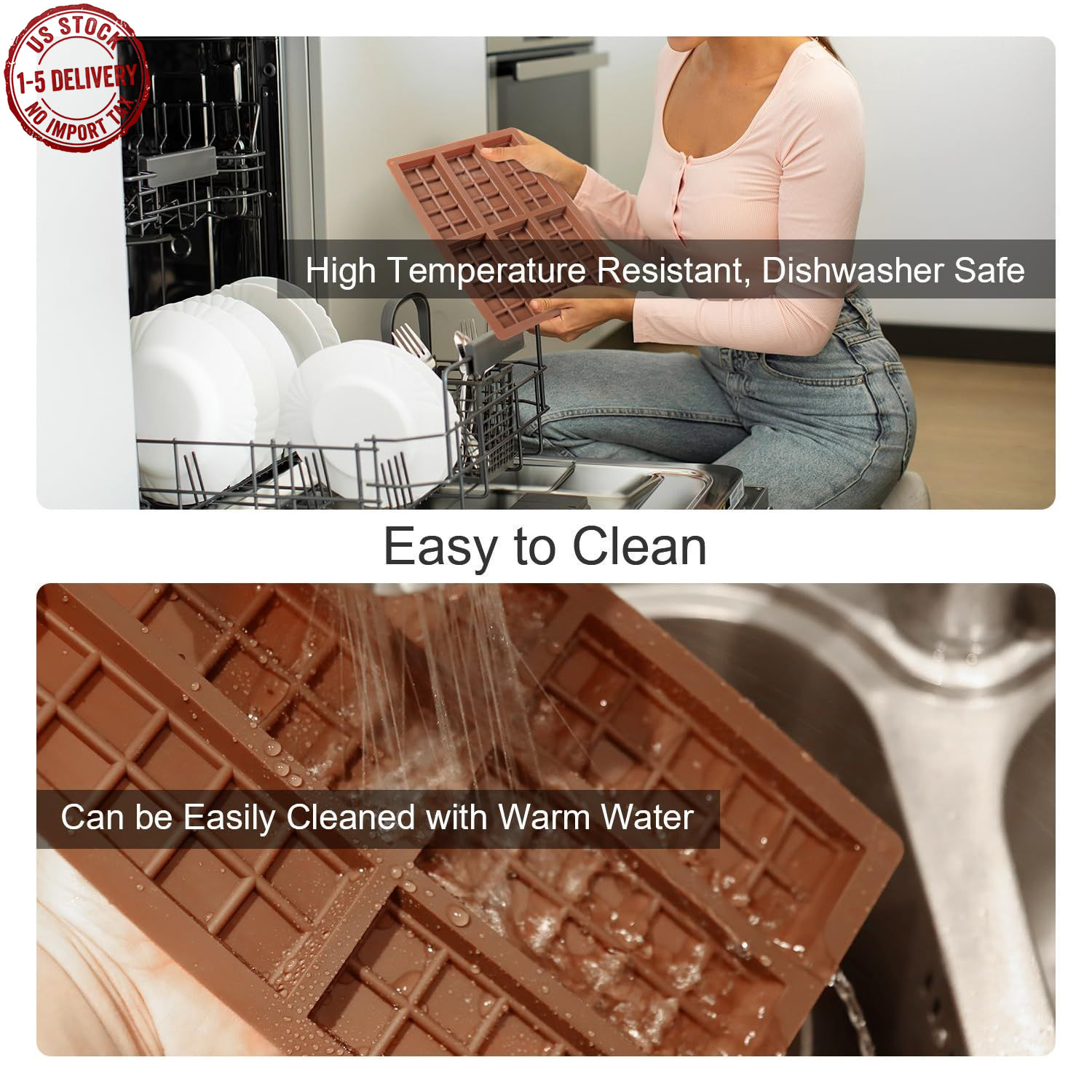 Chocolate Silicone Mold DIY Candy Bar Mold Food Grade Reusable Easy Clean Mold