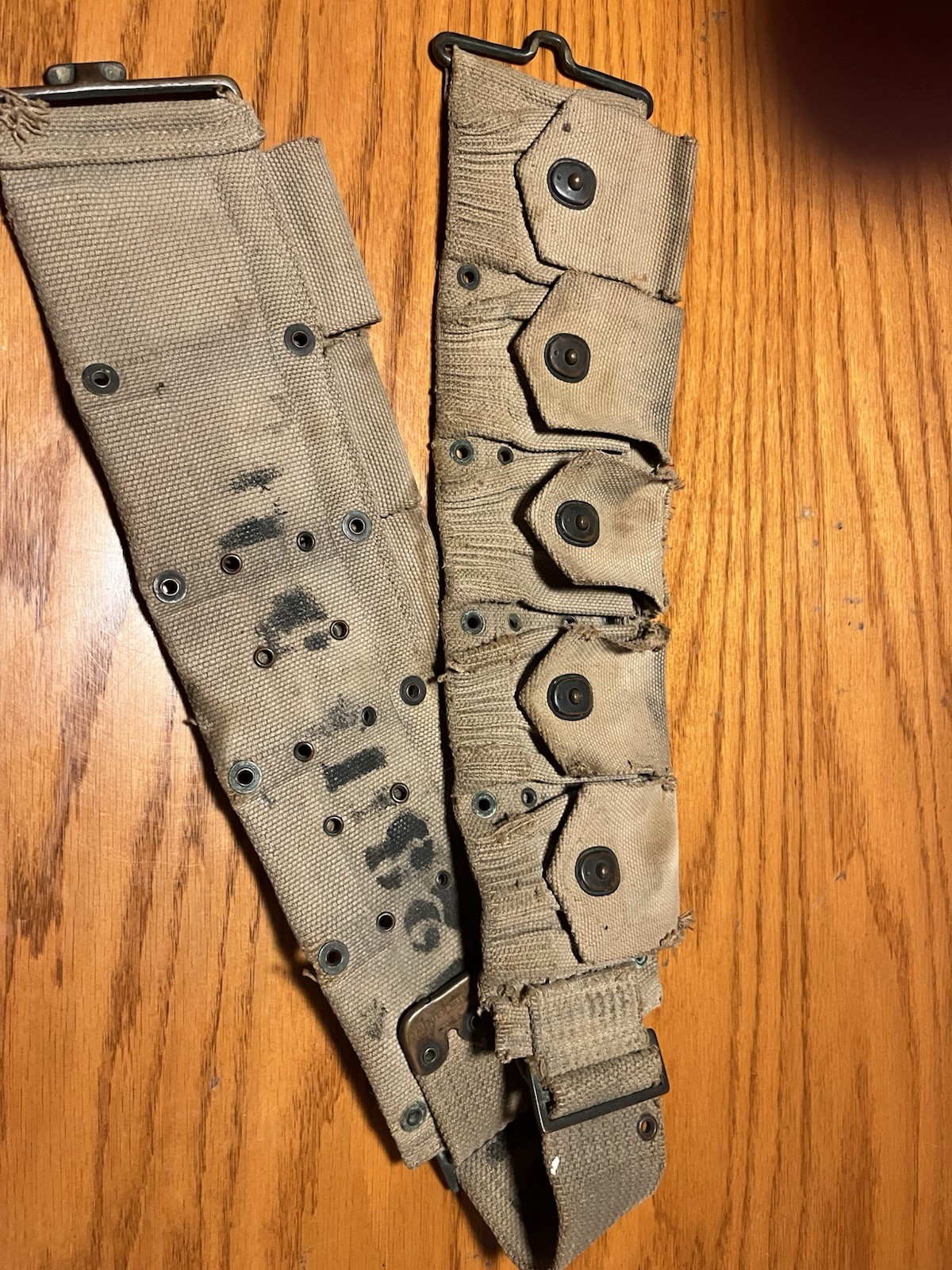 WW I Mills Cartridge Belt Issued Combat Veteran Unit Marked US Army