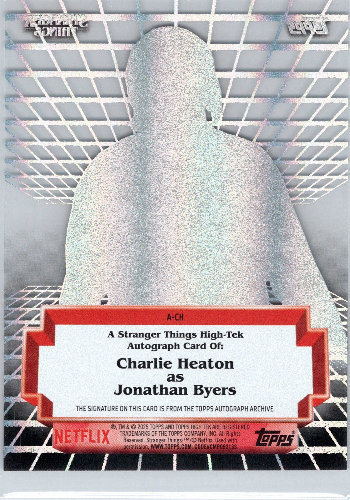 2025 Topps High-Tek Stranger Things Charlie Heaton Jonathan Byers Auto #A-CH NM
