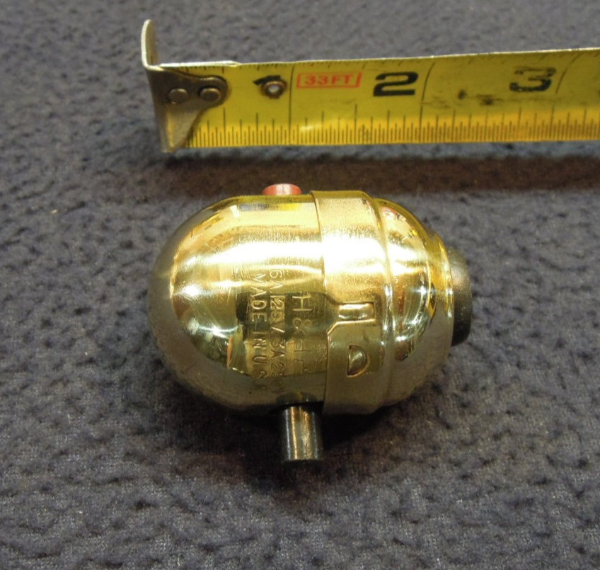 Antique Victorian Brass Hanging Dead End Ceiling Light Fan Push Button Switch