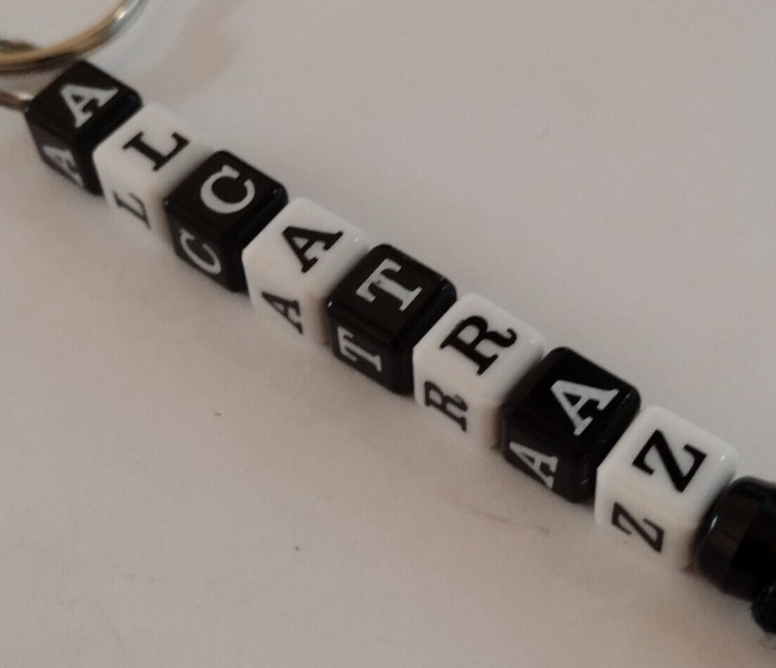 Alcatraz Block Letter Beaded Souvenir Keyring