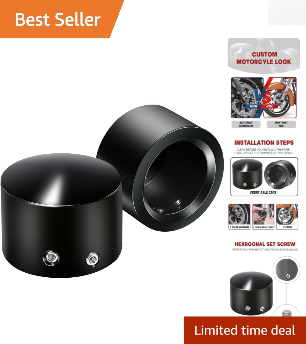 Durable Black Front Axle Caps for Harley Davidson 2002-2023—Easy Installation