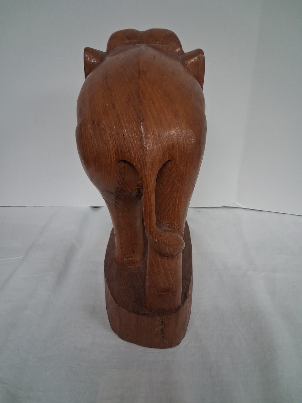 Hand Carved Wooden Elephant Figurine. Vintage Made In Philippines 10″t 10″l 4″w