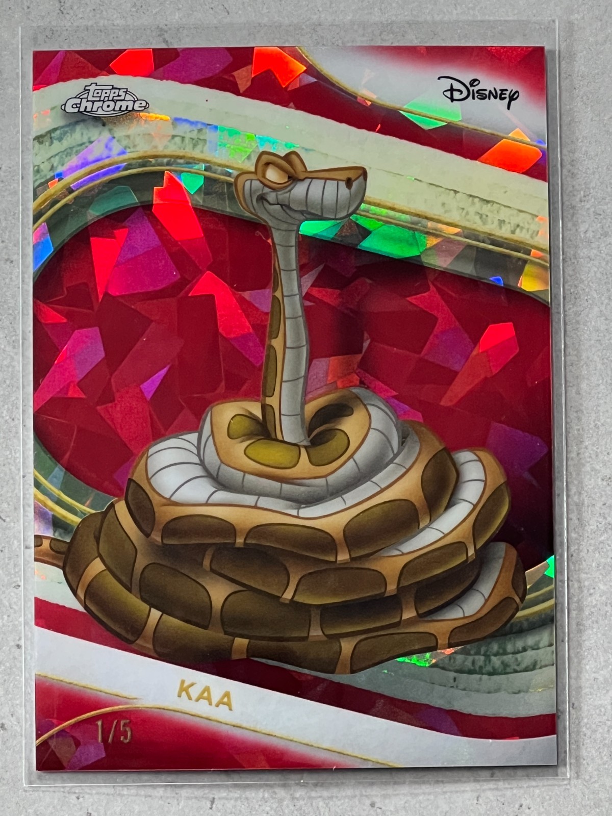 2025 Topps Chrome Disney Kaa Red Cracked Ice Refractor /5 #109 Jungle Book
