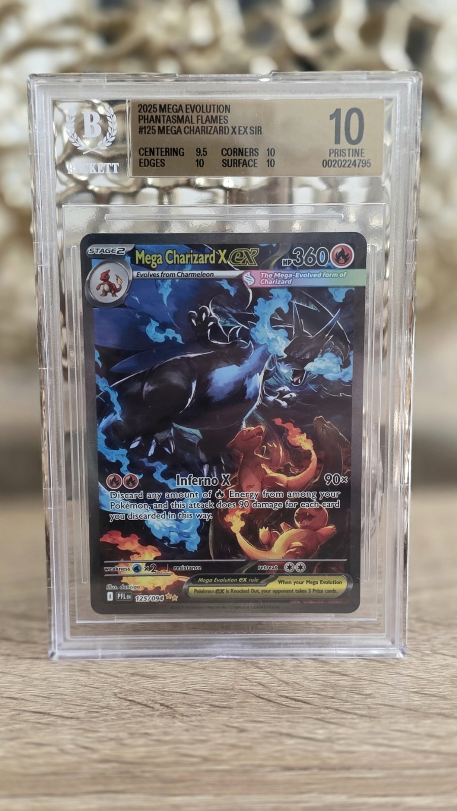 BGS 10 MEGA CHARIZARD X EX 125/094 | Phantasmal Flames Graded Pokemon Card