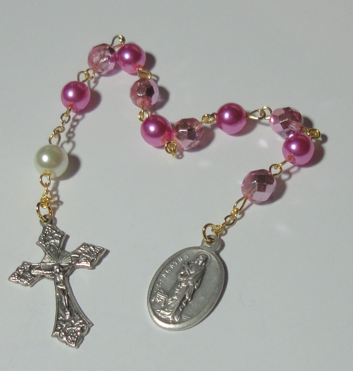 Handmade in the USA St Agatha Single Decade Rosary – Patron of Breast Diseases