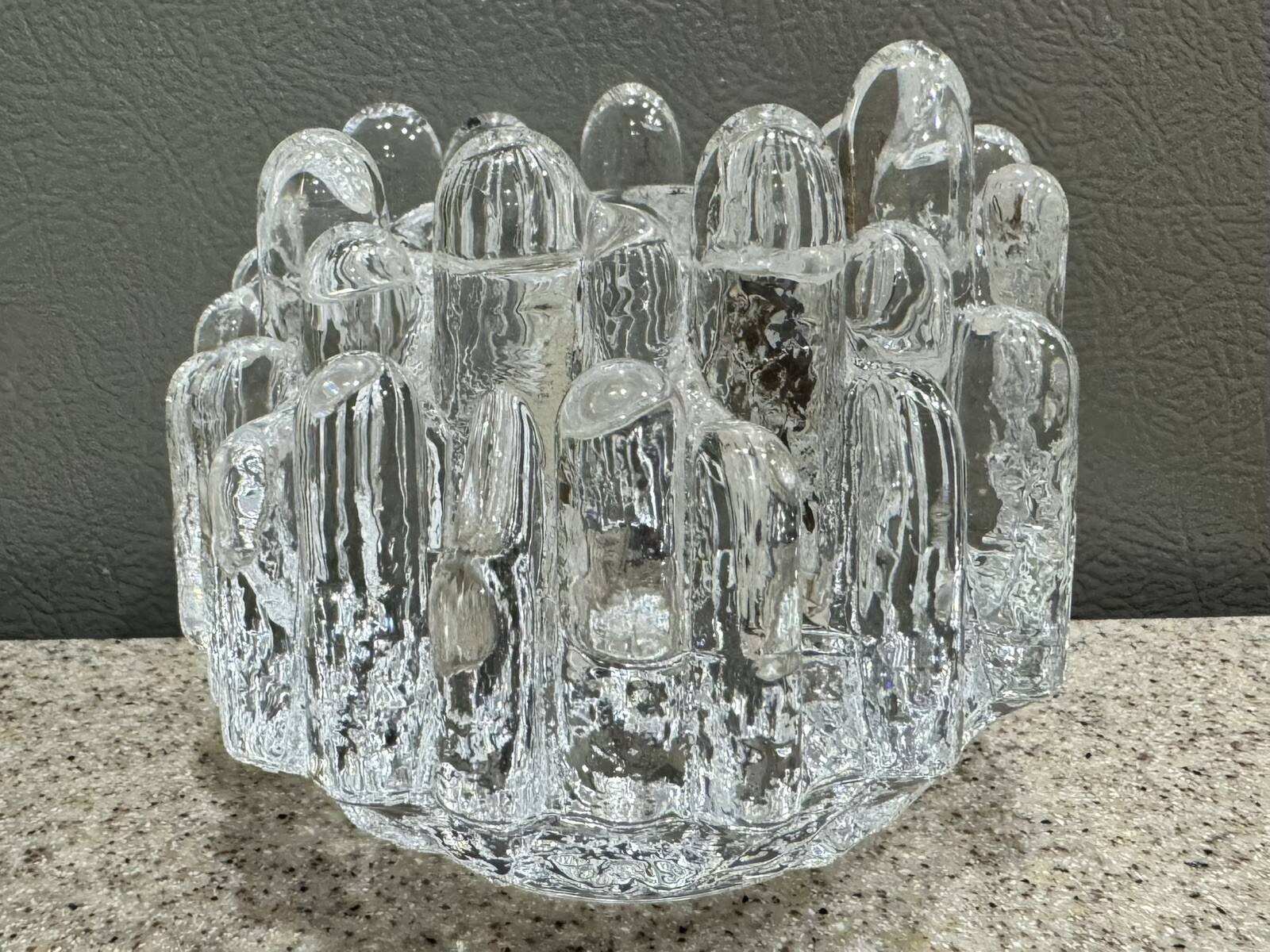Vtg Kosta Boda Polar Crystal Heavy 2.8 lbs Votive Candle Holder Scandinavian VGC