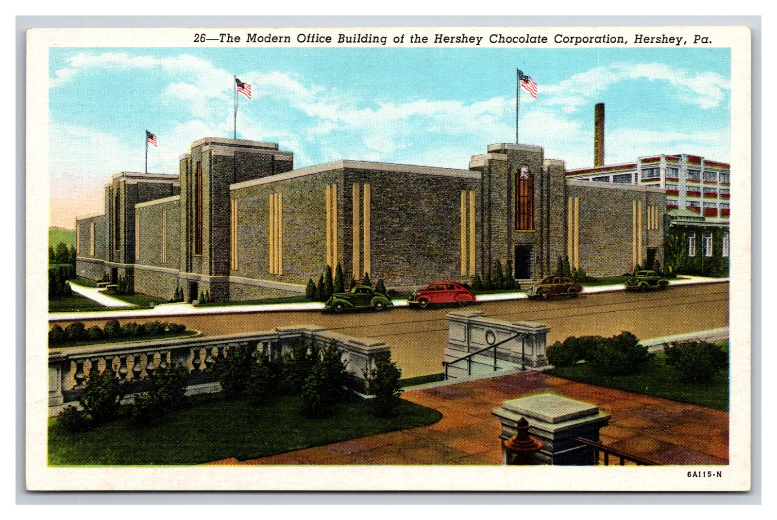 Hershey Corporatioon East View Hershey Pennsylvania UNP LInen Postcard T22