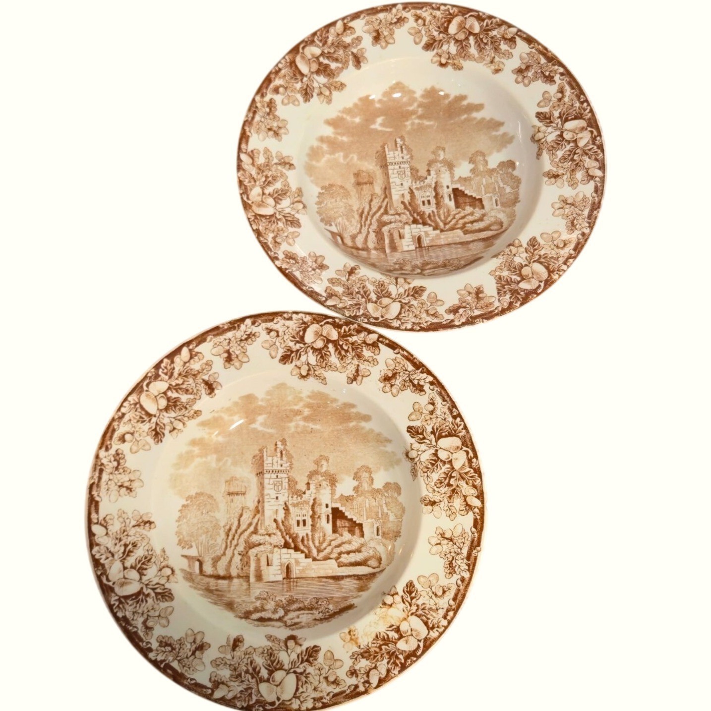 Antique Transferware Copeland & sons bowl set 1880s Castle Acora Stoke On Trent