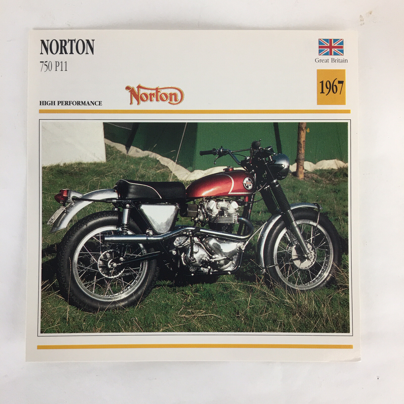 Norton 750 P11 – 1967 Spec Sheet Info Card