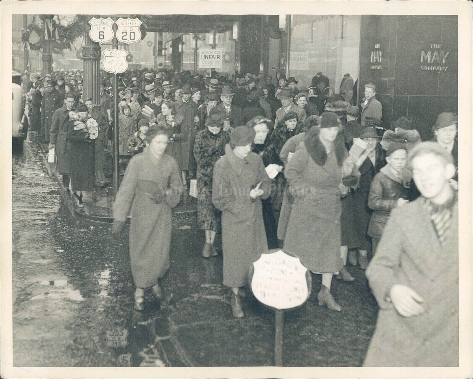 1936 People May Company Business Signs Beautiful Women Street Walkers Photo