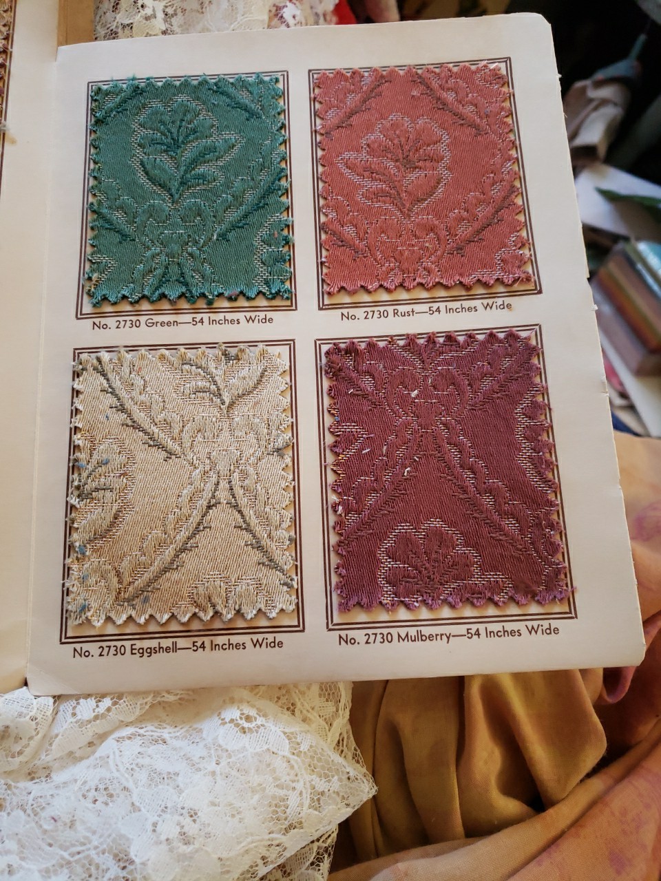Antique Upholstery Fabrics Sample Book #2, The Pickwell Line, Chicago, Illinois