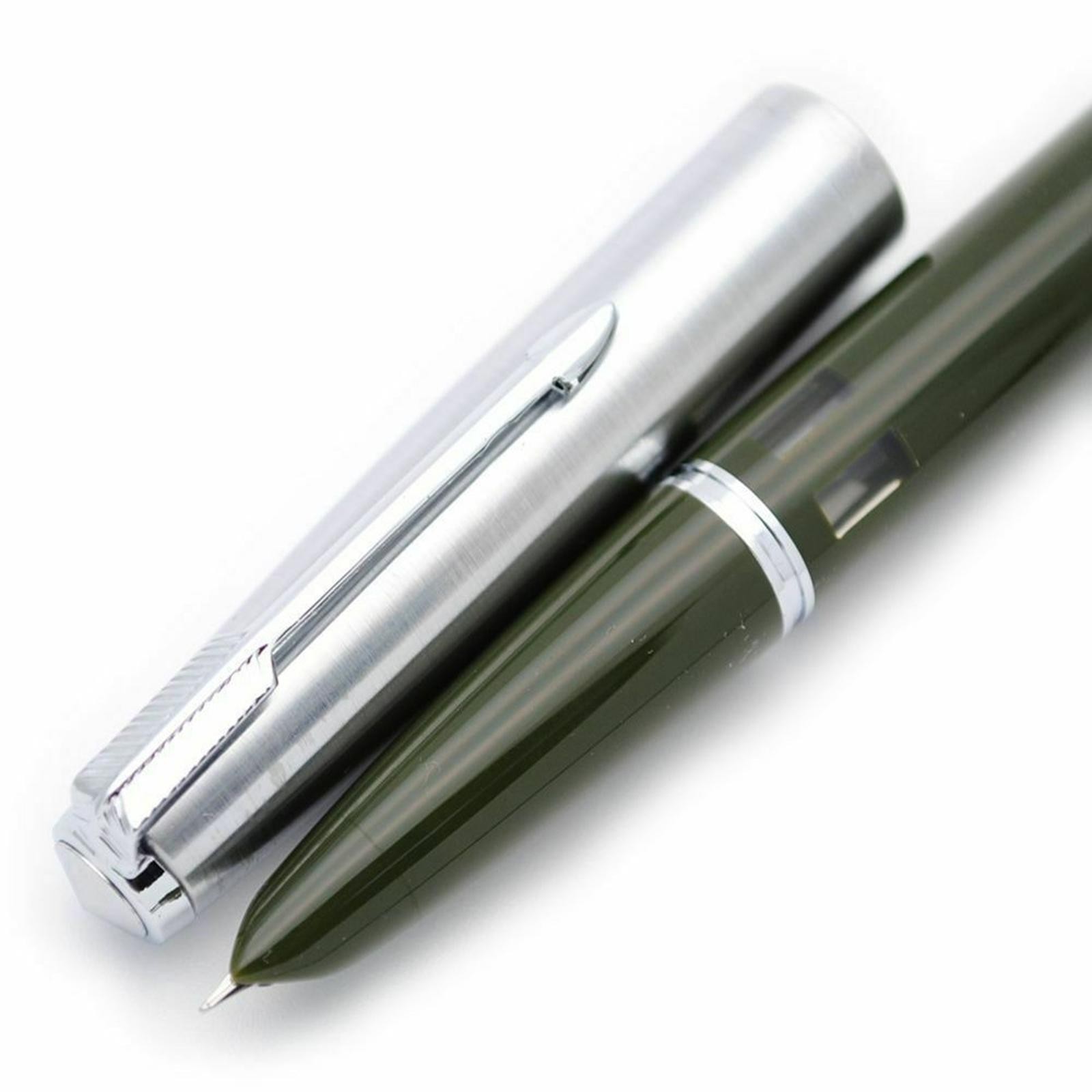 Vintage Wing Sung 601 Steel Cap Vacumatic Fountain Pen F Nib Ink Pen xx
