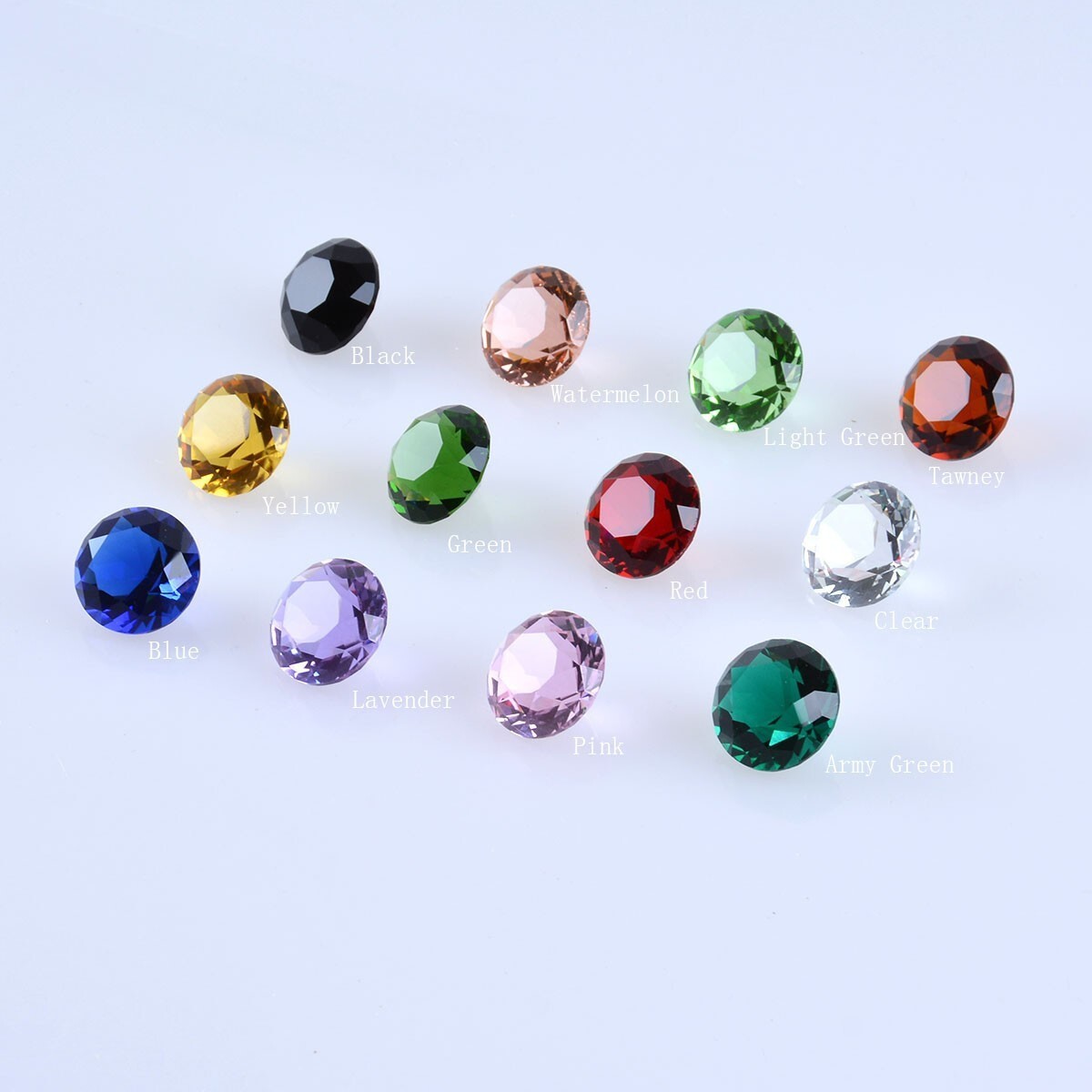 Set of 12 Color Crystal Diamond Glass Paperweight Art Giant For Wedding 25MM