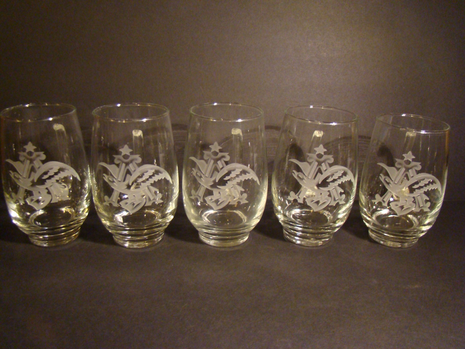 Anheuser Busch Etched Glass Mugs 5 Inches Tall Set Of 5 Clear
