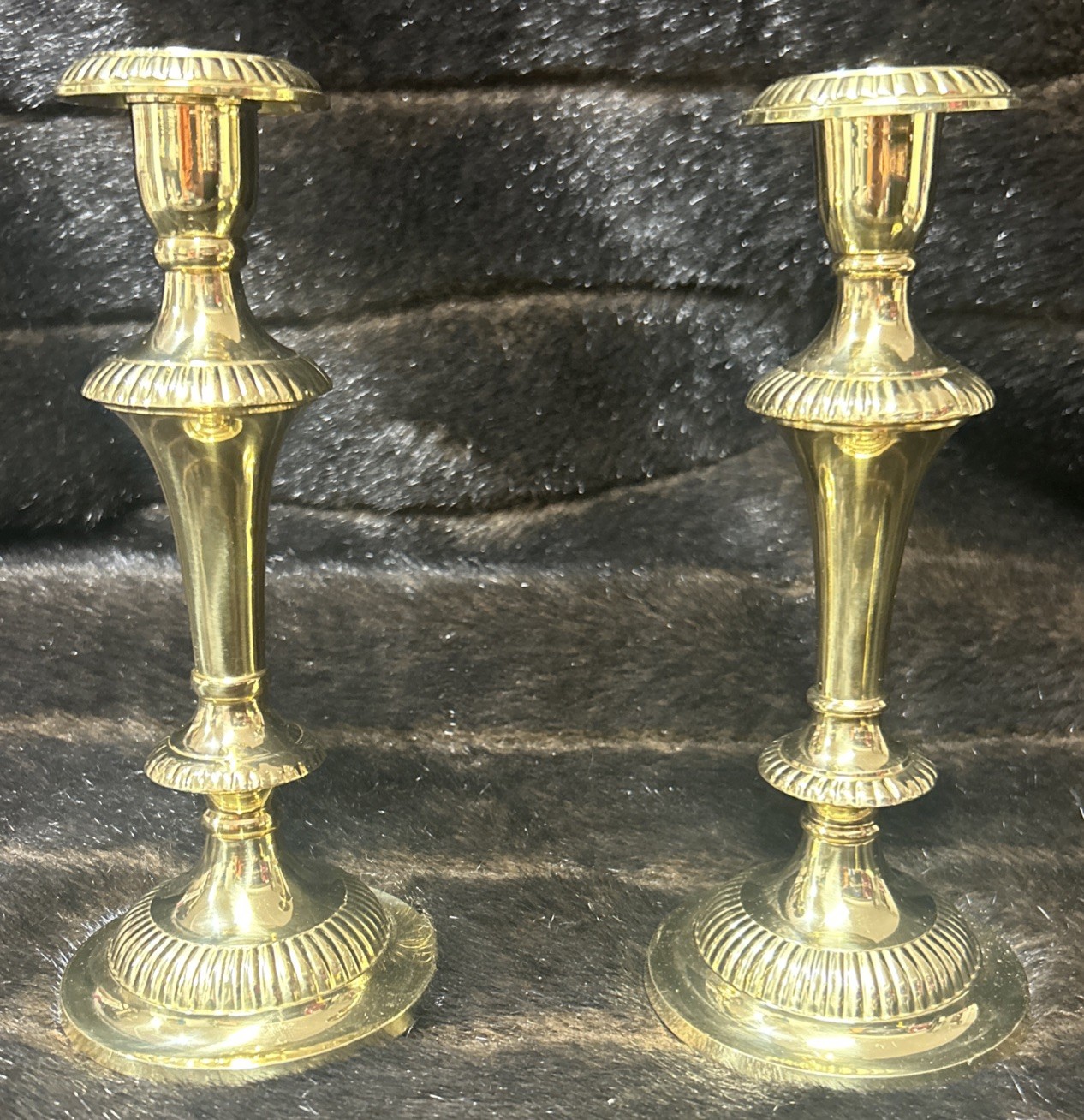 Pair Vintage Brass Candlesticks 8 1/4 In Tall Classic Candle Holders Home Décor