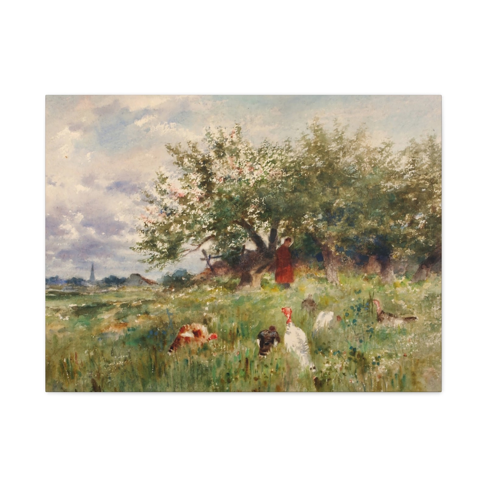 Horatio Walker – Watching the Turkeys – n.d. – Canvas Wall Art