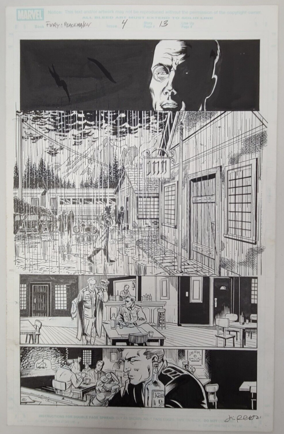 2006 Marvel Fury: Peacemaker #4 Page 13 Darick Robertson Original Art 11×17