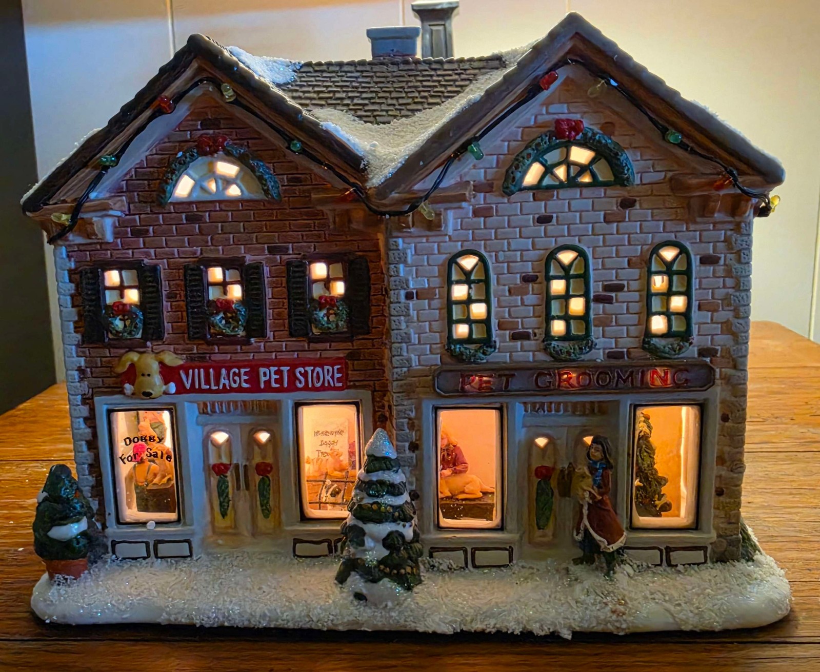 Village Collection By StNicholas Square Pet Store 2006 Illuminated OPEN/NEW READ