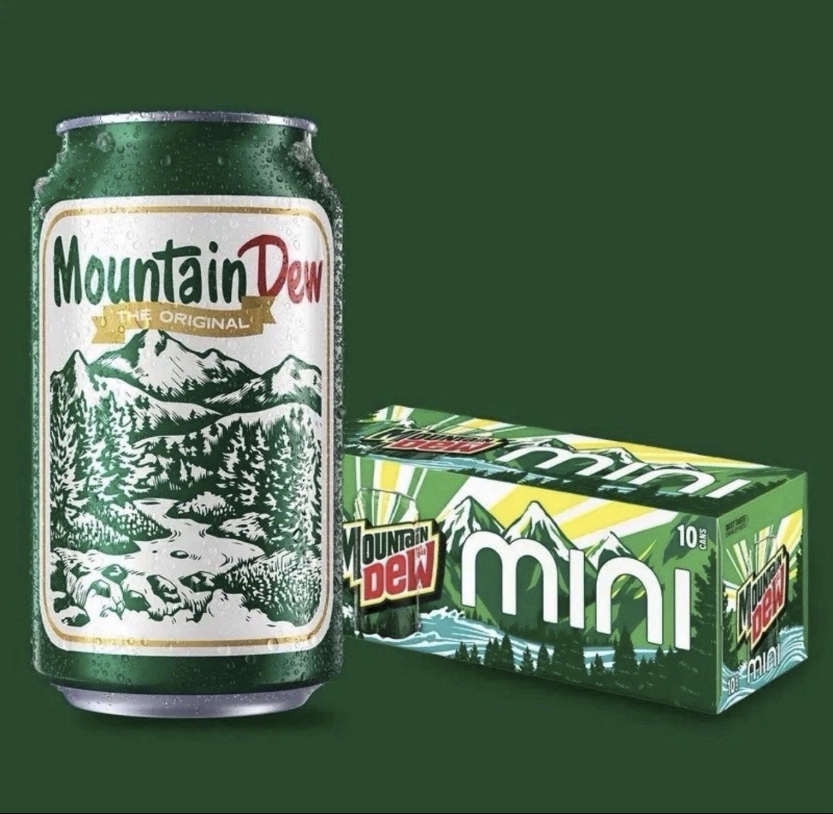 Mountain Dew American Original Collectible Can (1 Can) + 7.5 fl oz Mini Cans