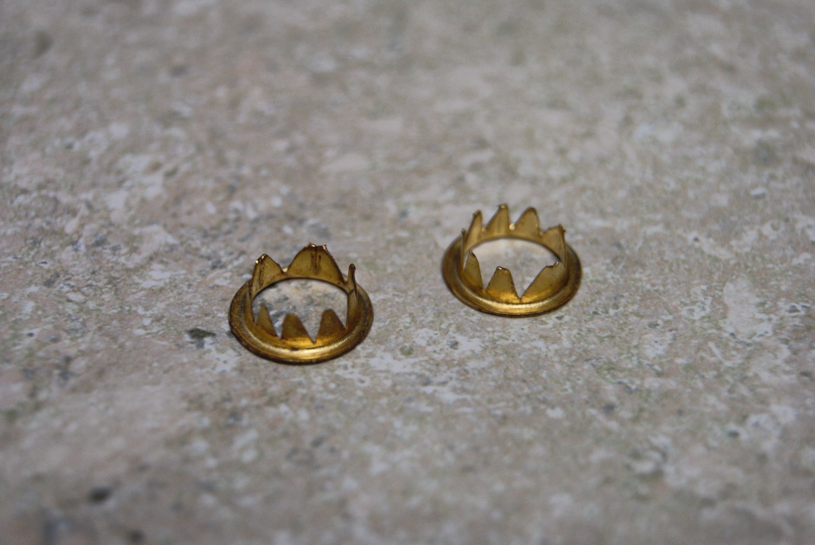 TWO SOLID BRASS GROMMETS 1/2 NEW CLOCK PARTS