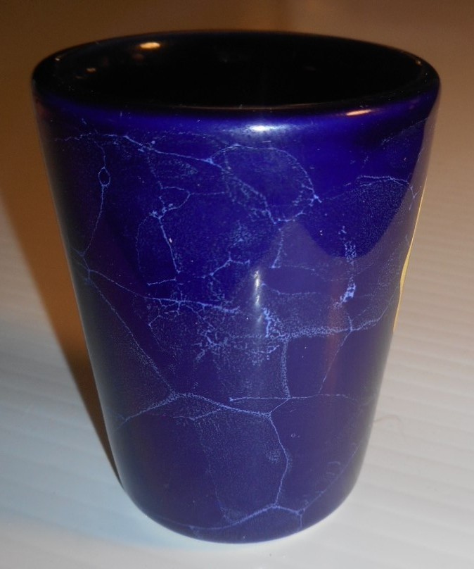 Providene Rhode Island Marbleized Blue Shot Glass 2-1/2″ High x 1-3/4″ Wide