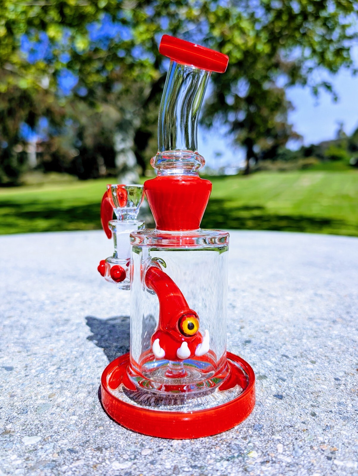 8″ Cherry Cyclops Bong With Screen Filter Bowl Premium Quality Water Pipe Hookah