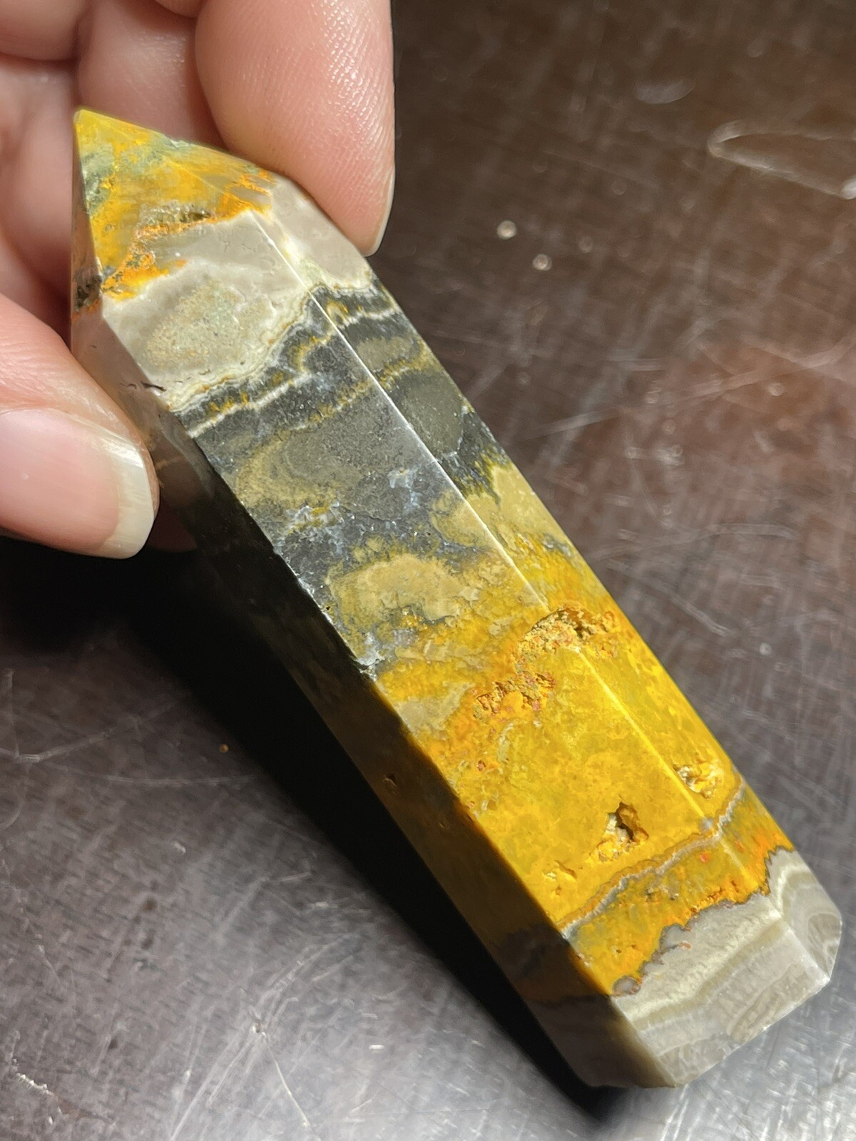 Bumblebee Jasper Tower Point 3.27in tall, 68g