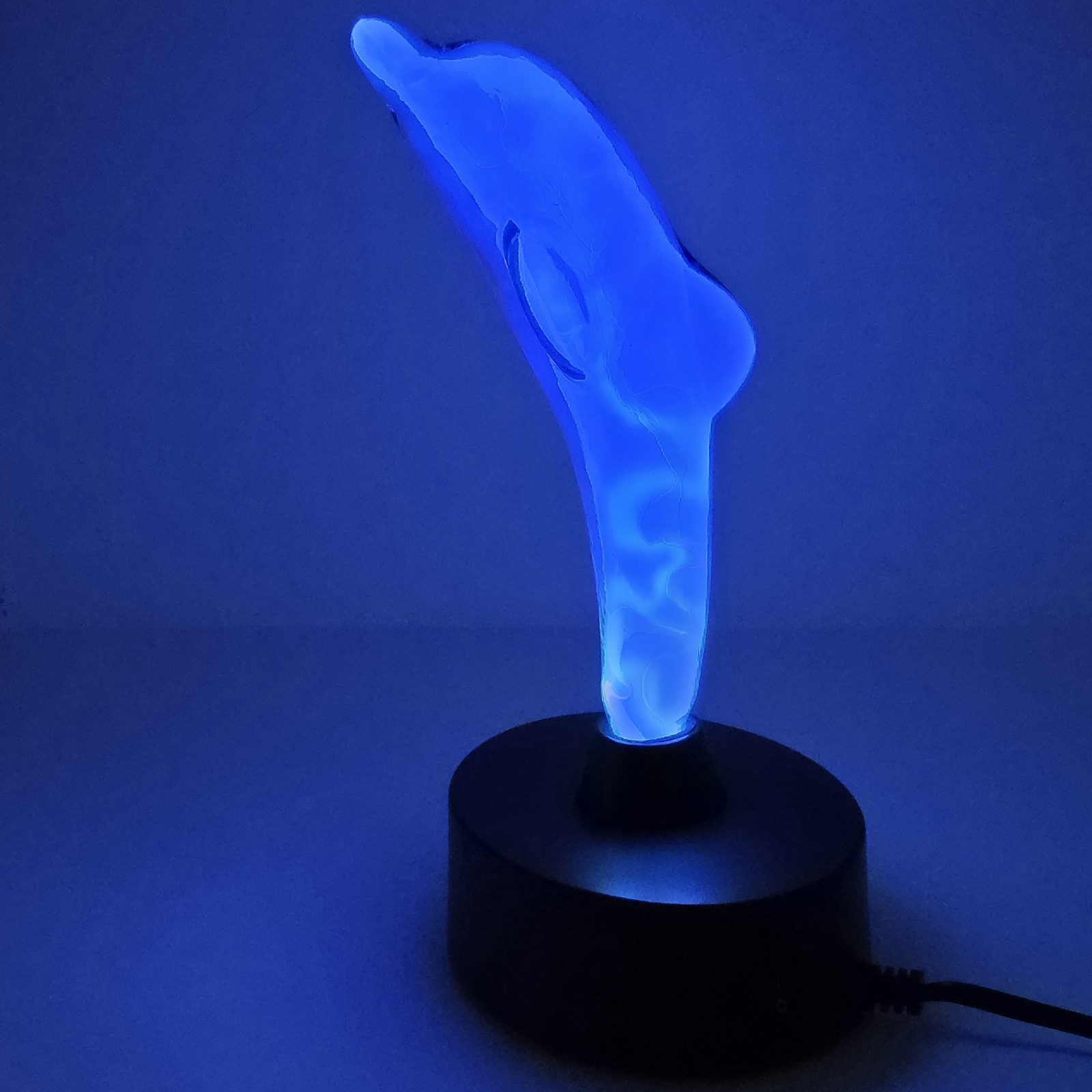 Vtg LumiSource Blue Dolphin Electra Plasma Lamp 12″ Y2K Retro Light