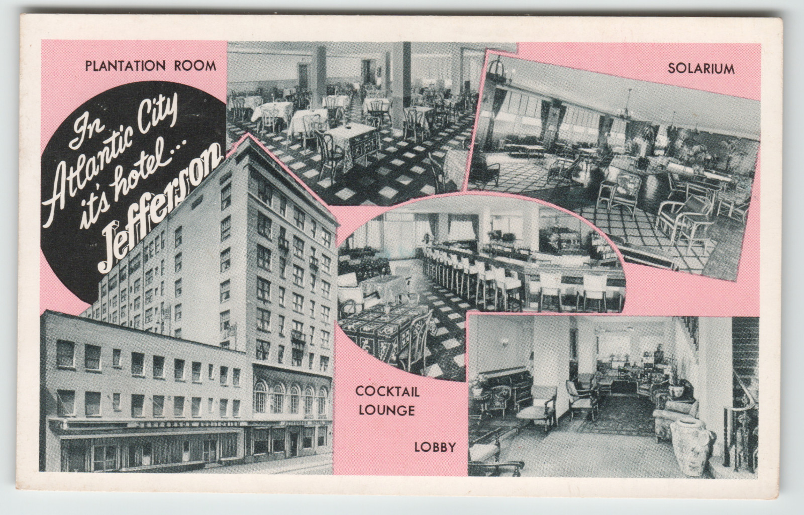 Postcard Jefferson Hotel Atlantic City, NJ Multi View