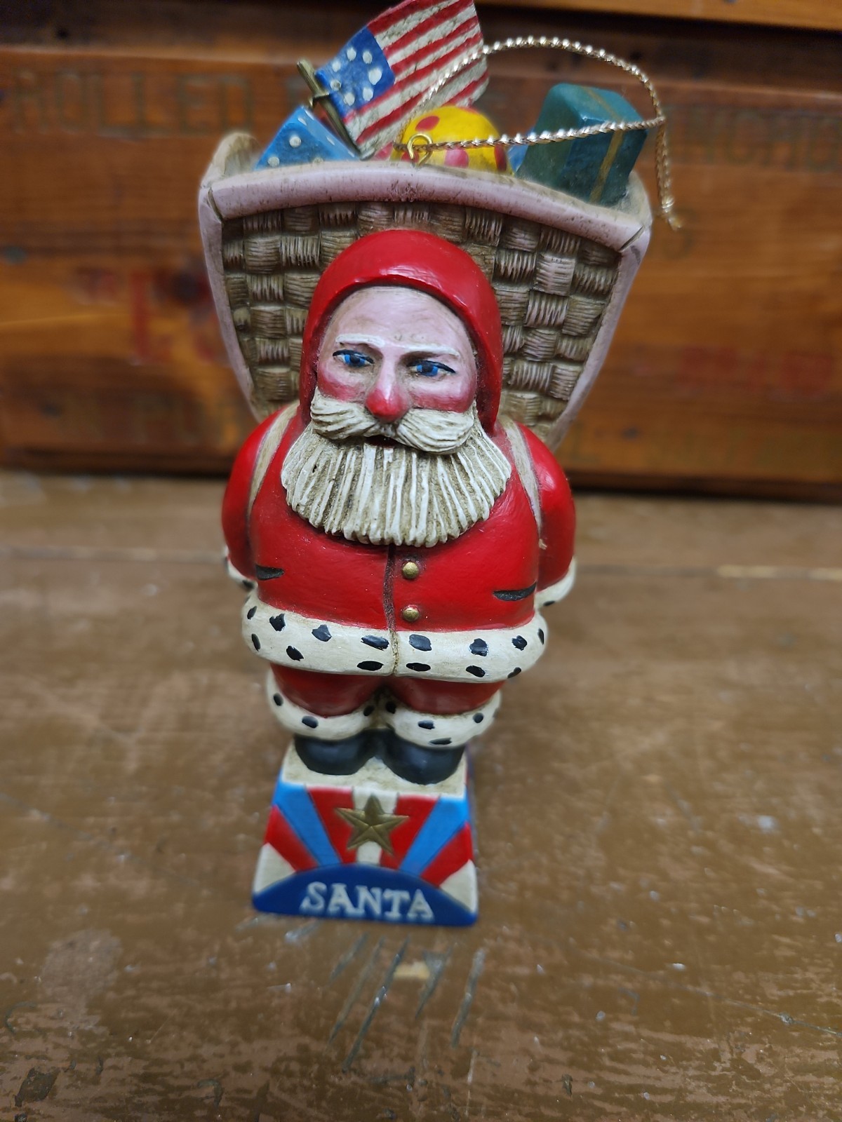 Leo Smith USA Santa Ornament Signed #10/3000 Vtg