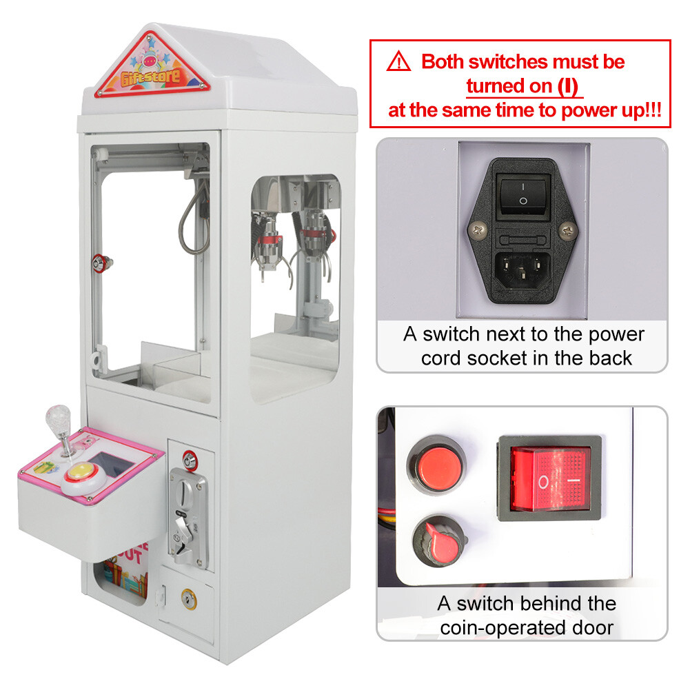 Mini Claw Crane Machine Candy Toy Grabber Catcher Carnival Charge Play Mall USA