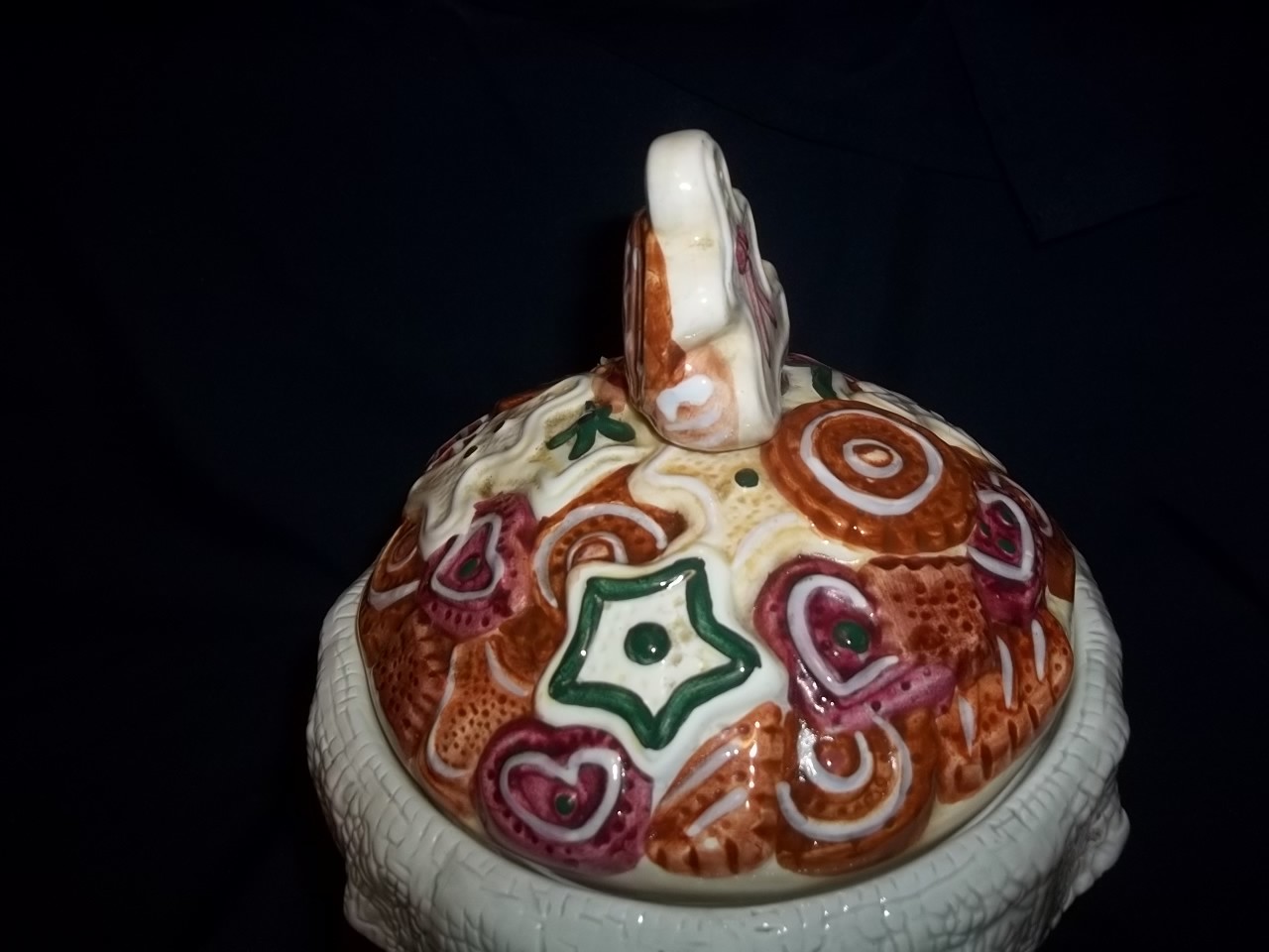 FROSTED & SUGAR gingerman COOKIES COOKIE JAR BISQUE CERAMIC JAY IMPORT CO. 12″
