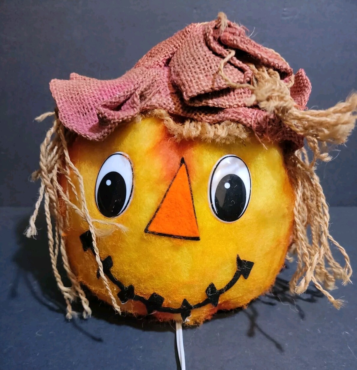 Felt Jack-O-Lantern Scarecrow Pumpkin Unbranded cord & light not included