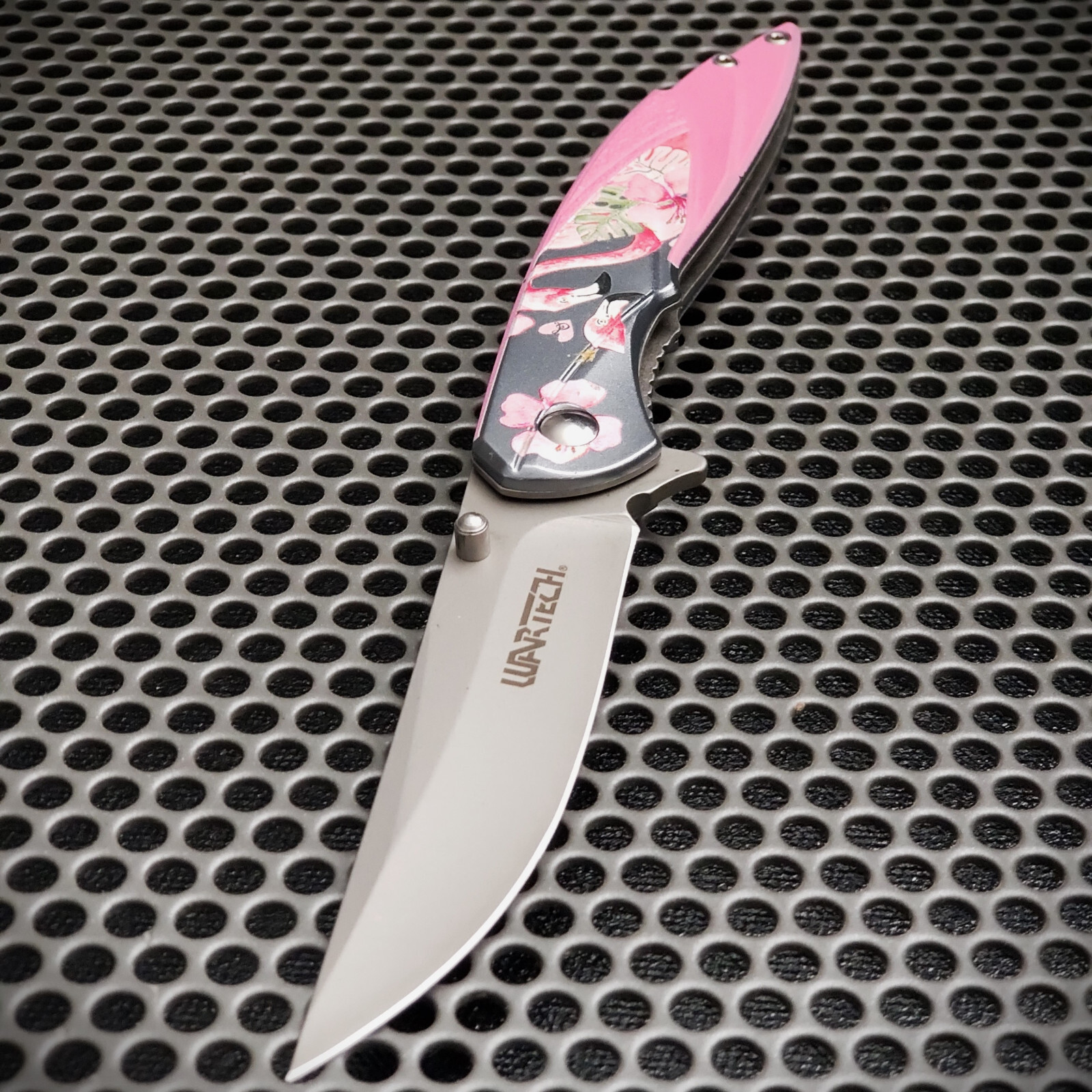 Spring Assist Ladies Knife Pink Flamingo Pocket Knive