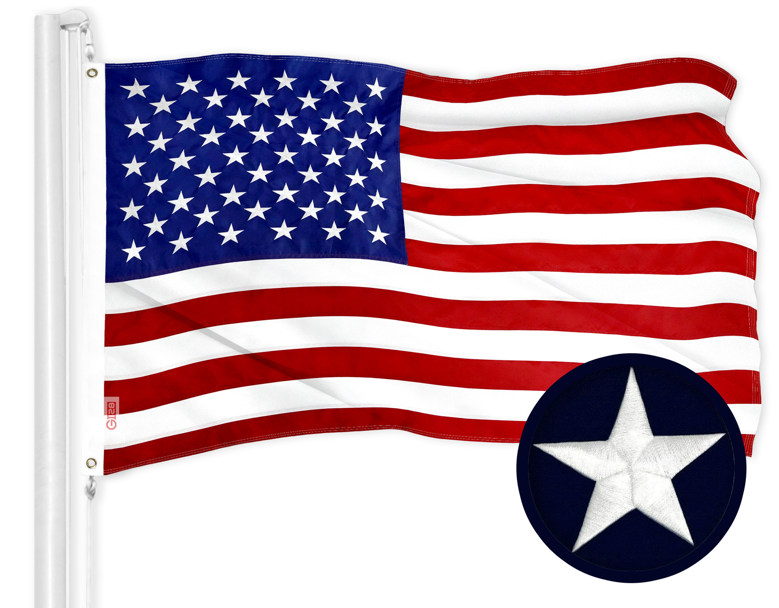 2’x3′ ft, American Flag US USA | EMBROIDERED Stars, Sewn Stripes, Brass Grommets