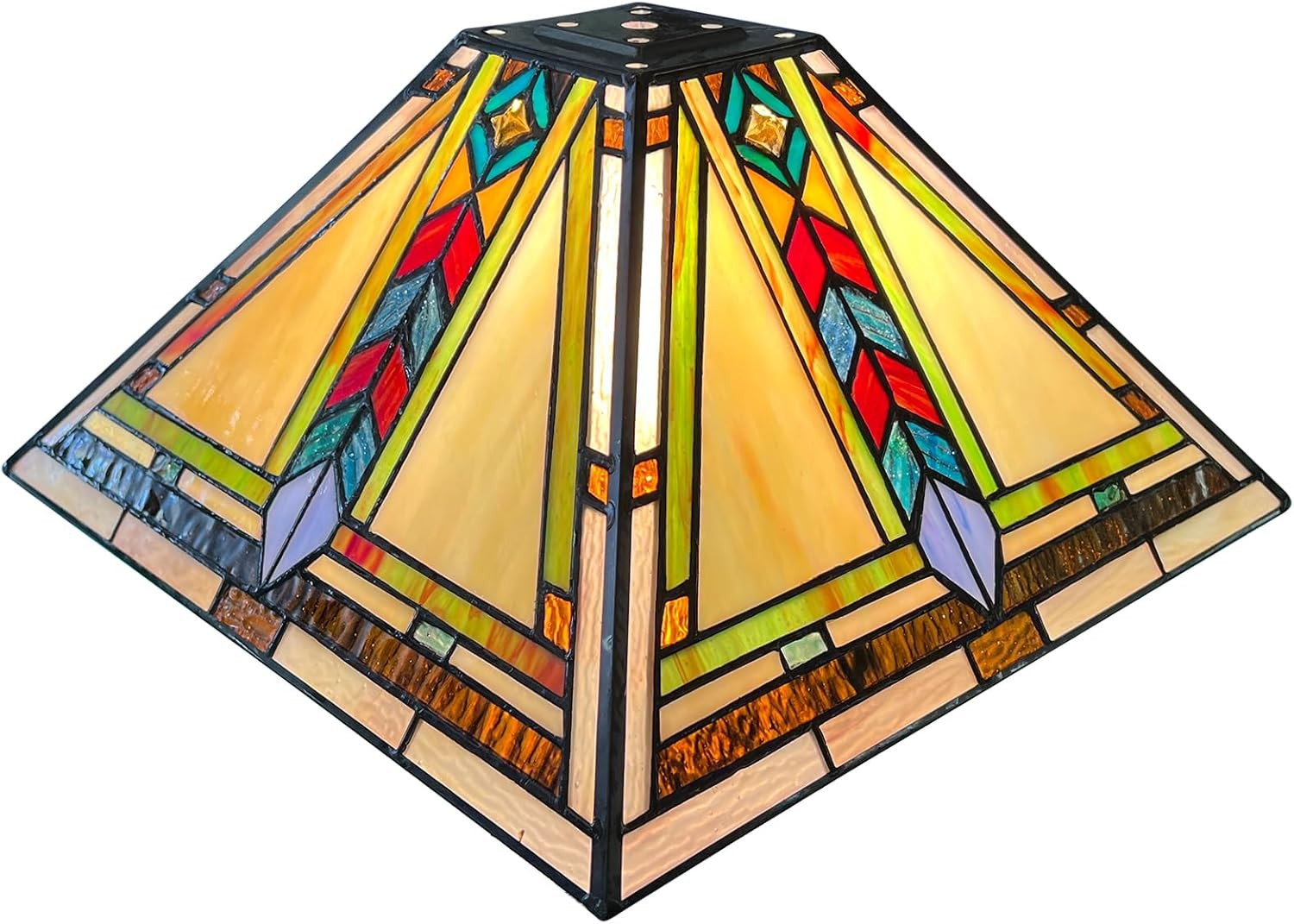 Firecracker Style Tiffany Lamp Shade 12″ Stained Glass Replacement Decor