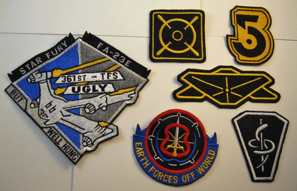 BABYLON 5 “Patch Set 1 (Set of 6: Star Fury, Med) NEW OLD STOCK 1998 FAN CLUB